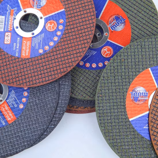 Discos de corte abrasivos de 105 mm, 115 mm y 125 mm para corte de metal/acero inoxidable