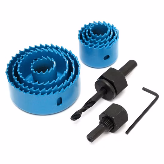 Taladro de núcleo 11 piezas de acero al carbono HSS juego de cortadores de diamante bimetal agujero de sierra para plástico y madera